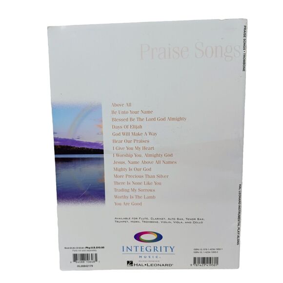 Praise Music BOOK TROMBONE Instrumental Play along 15 SONGS w CD Worship Gospel - Picture 13 of 14